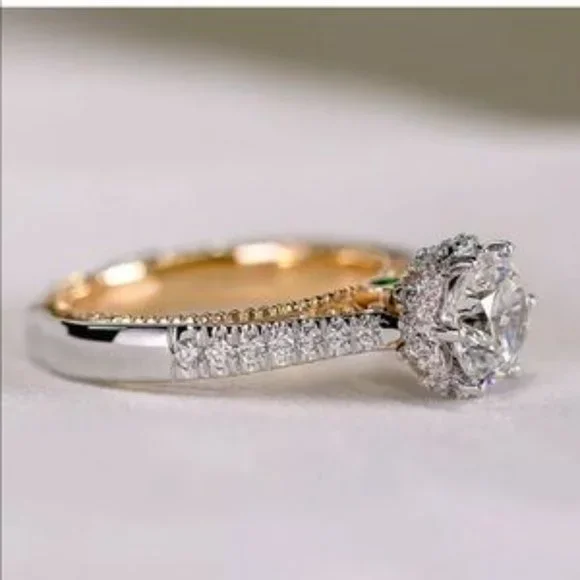 Lovely 925 Silver Simulated White Sapphire Ring - Picture 7 of 12